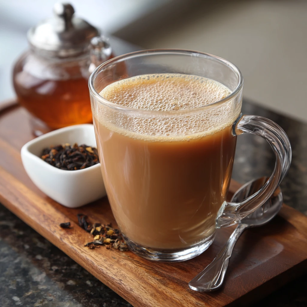 Black Tea Infused With Warm Milk : Royal Milk Tea