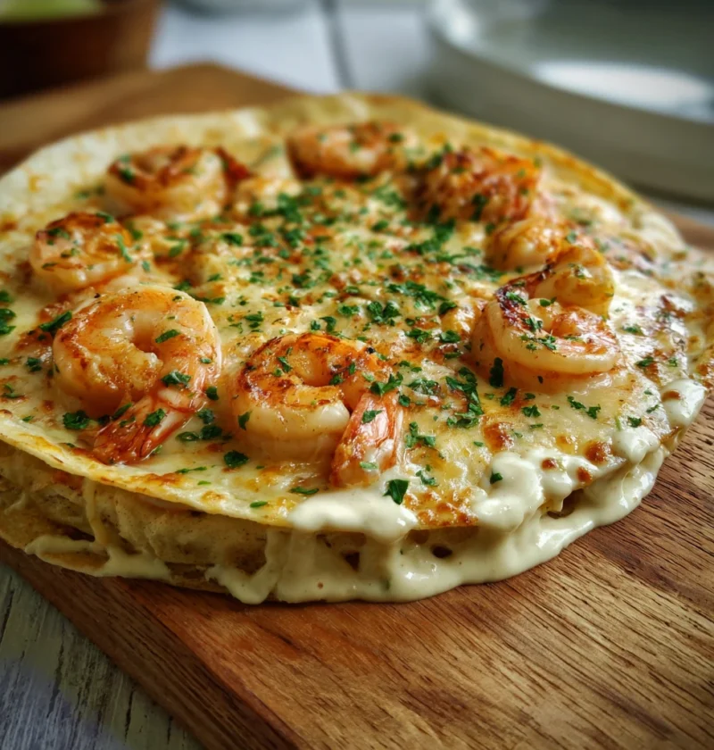 Cheesy Seafood Tortilla Garlic Cream Sauce