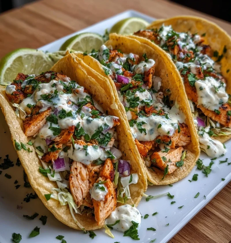 Chicken Tacos Creamy Garlic Sauce