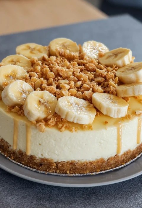 Creamy Banana Cheesecake Crunchy Topping