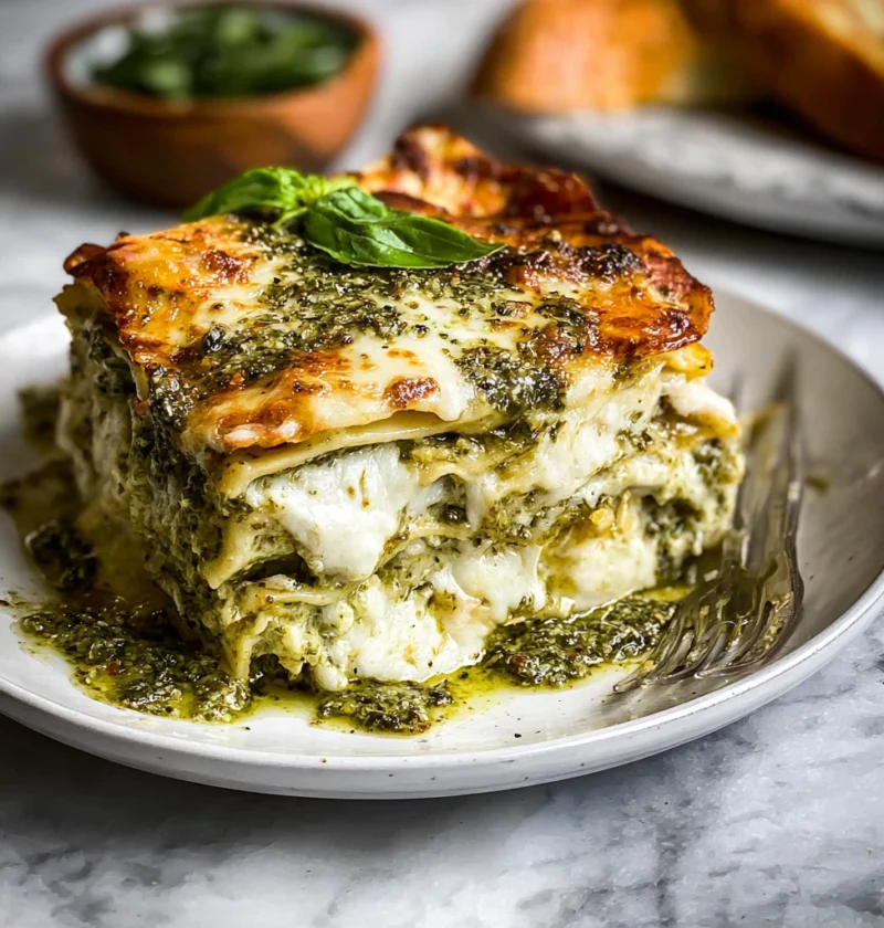 Creamy Pesto Lasagna Made Three Cheeses