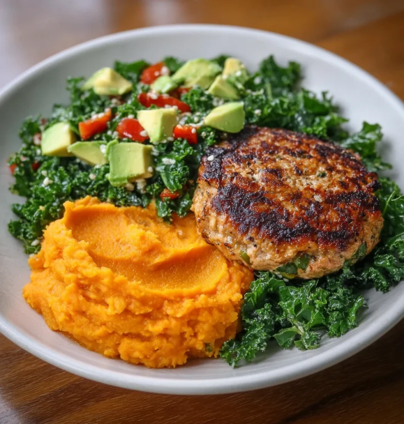 Creamy Sweet Potato Mash Kale Salad Avocado Juicy