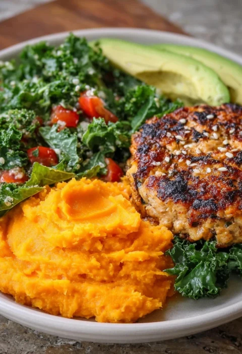 Creamy Sweet Potato Mash Kale Salad Avocado Juicy