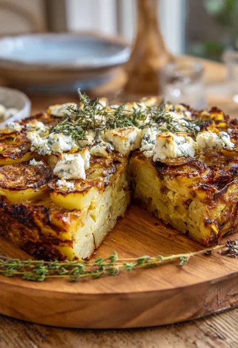 Crispy Balsamic Thyme Potato Torte