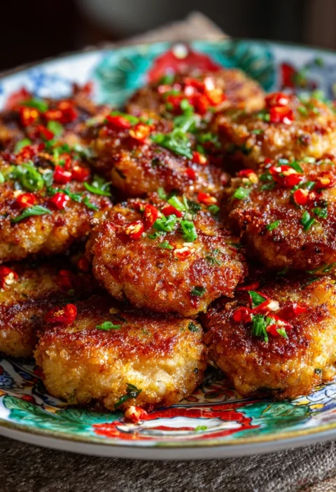 Crispy Chinese Shrimp Cakes Delicious Appetizer