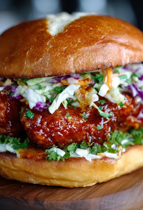 Crispy Honey Sriracha Chicken Burger