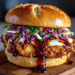 Crispy Honey Sriracha Chicken Burger