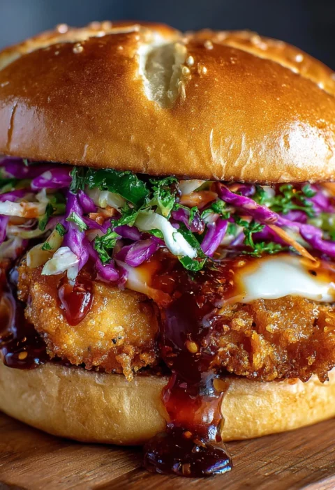 Crispy Honey Sriracha Chicken Burger