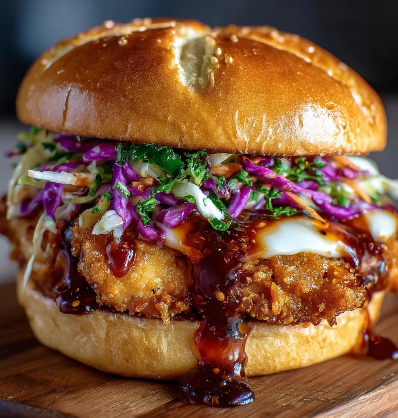 Crispy Honey Sriracha Chicken Burger
