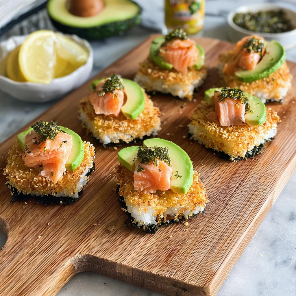 Crispy Sushi Bites with Avocado & Salmon