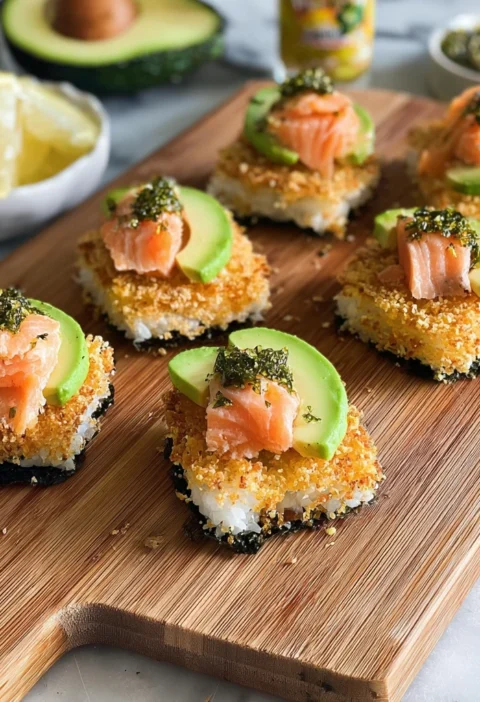 Crispy Sushi Bites Avocado Salmon