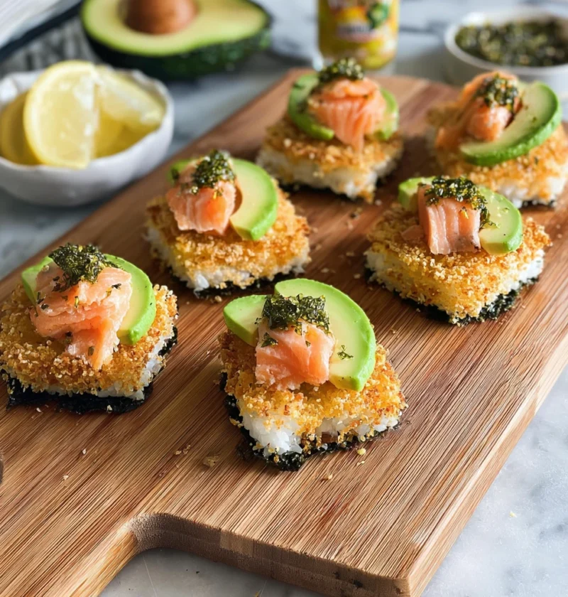 Crispy Sushi Bites Avocado Salmon