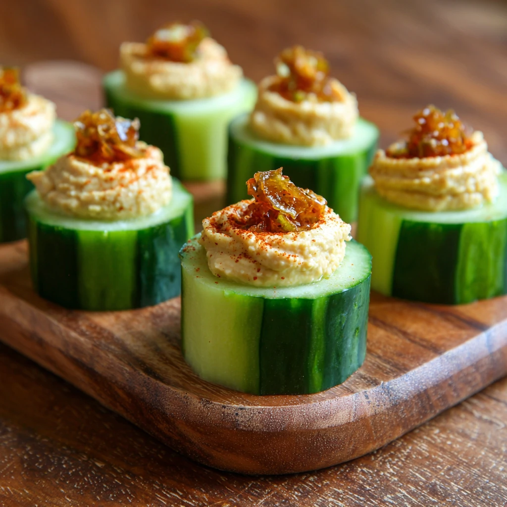 Cucumber Cups With Hummus