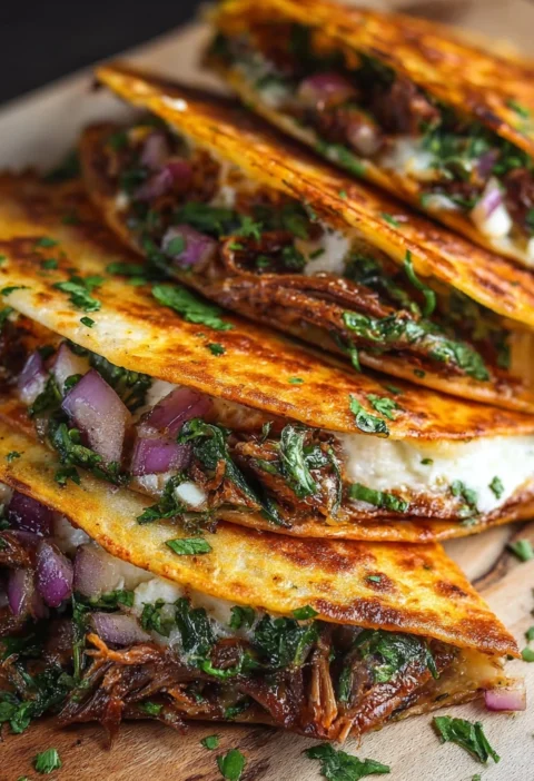 Delightful Quesadillas Spinach Feta Mozzarella Red Onion