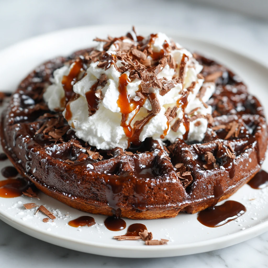 Easy Chocolatey Brownie Waffle : No Flour Needed