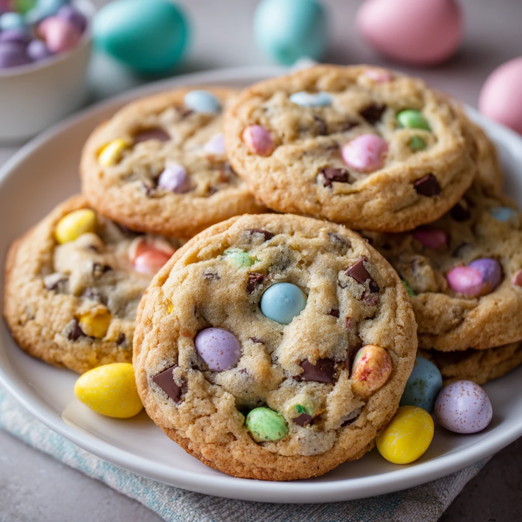 Easy Easter Cookies Made with Chocolate Chips and Cadbury Mini Eggs
