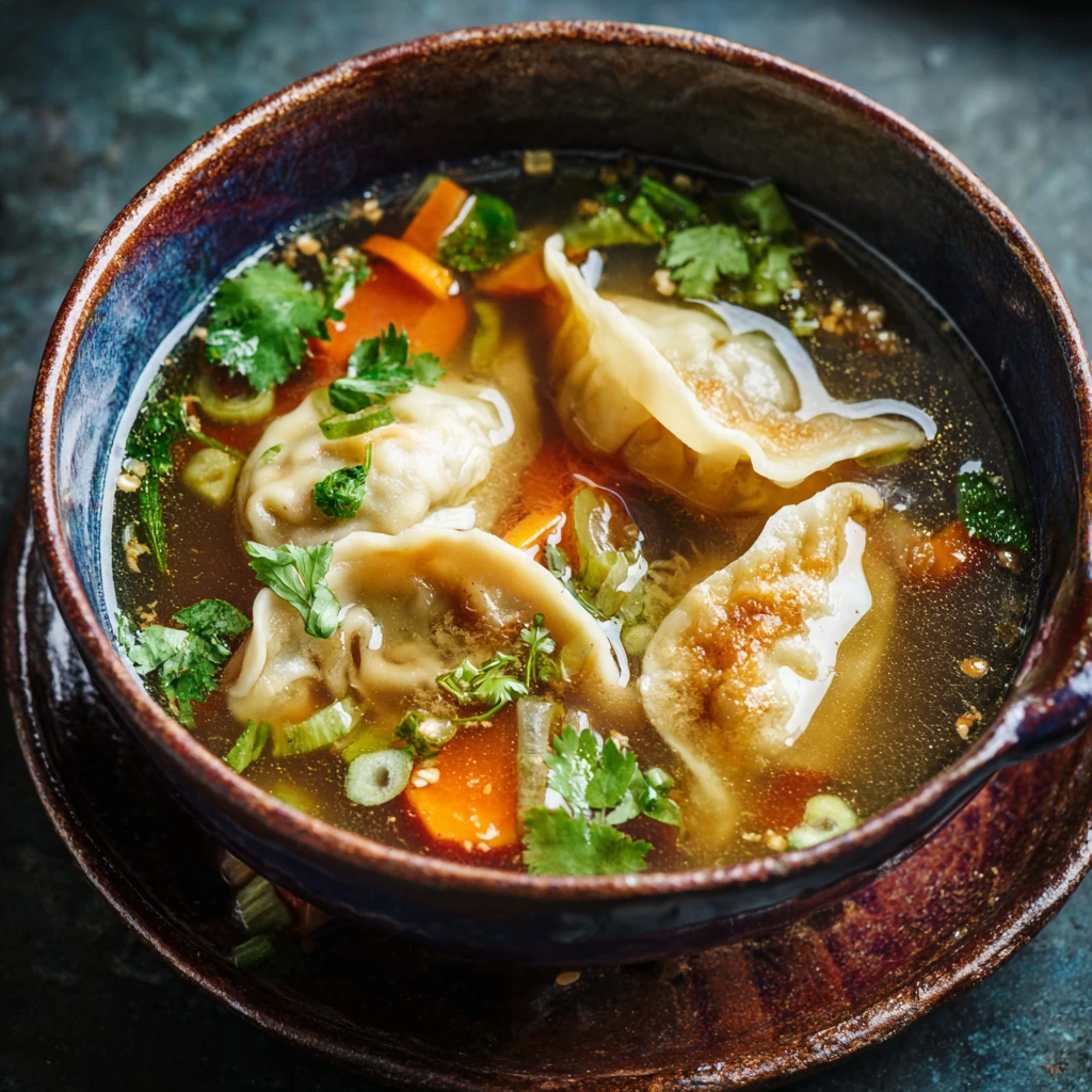 Easy Potsticker Soup Recipe with Ginger
