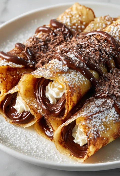 Elegant Chocolatefilled Rolled Crpes