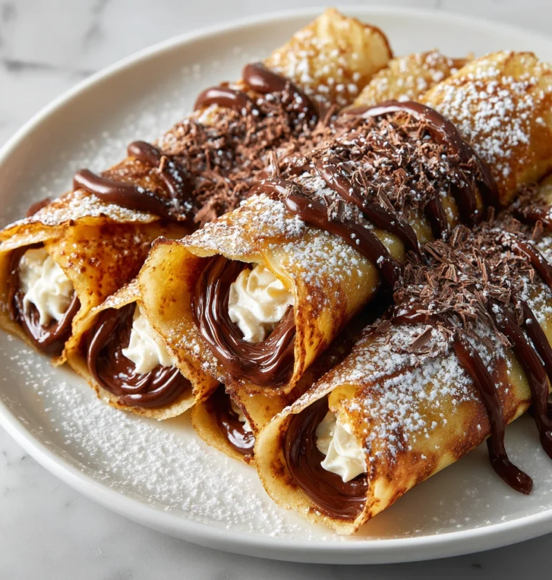 Elegant Chocolatefilled Rolled Crpes