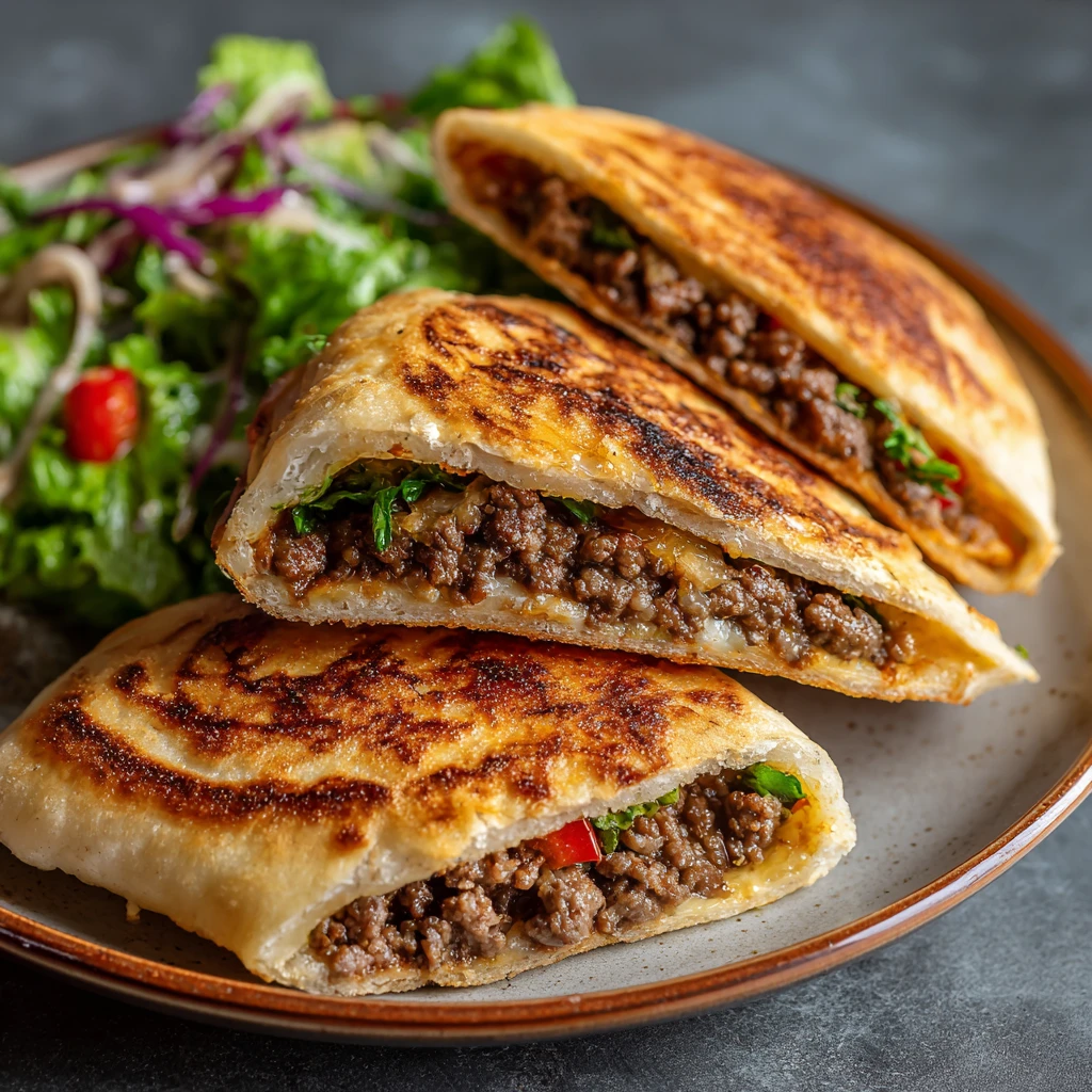 Golden Crispy Lebanese Arayes : Juicy Beef Pita Perfection