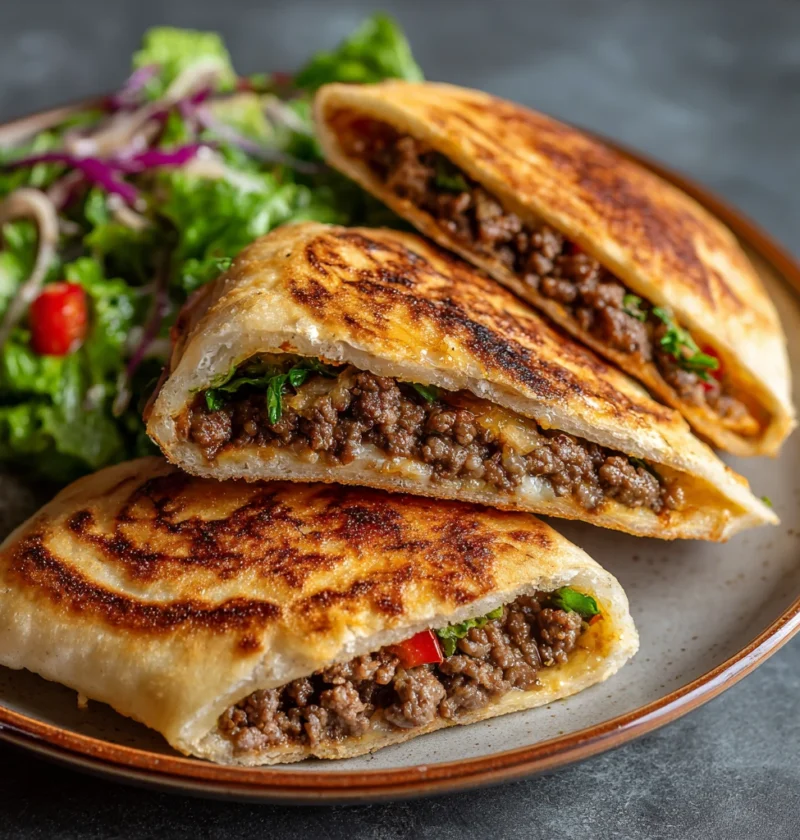 Golden Crispy Lebanese Arayes Juicy Beef Pita Perfection