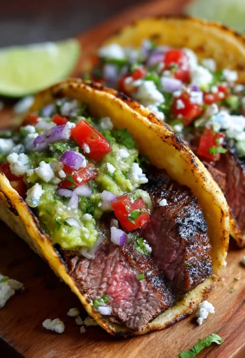 Grilled Steak Tacos Avocado Salsa