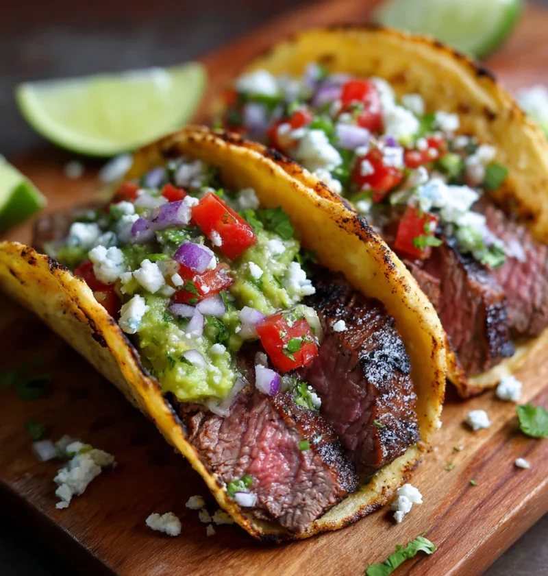 Grilled Steak Tacos Avocado Salsa