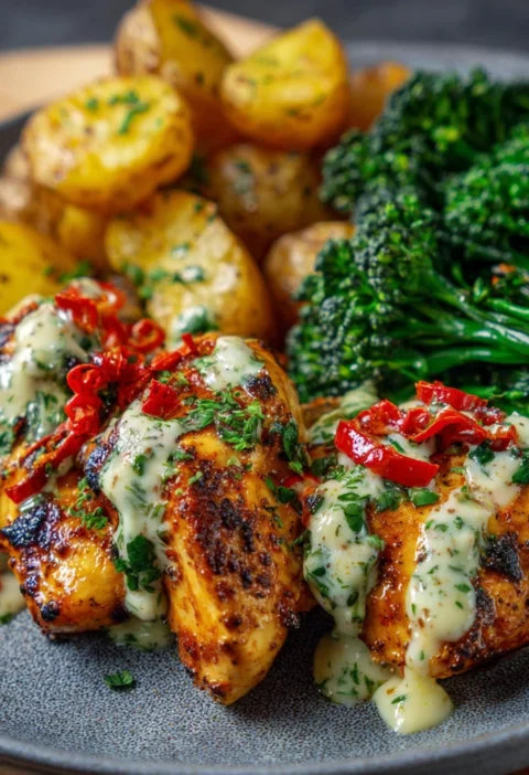 Hassle Back Potatoes Creamy Cajun Chicken Air Fried