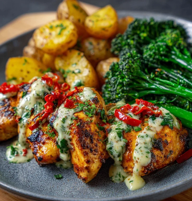 Hassle Back Potatoes Creamy Cajun Chicken Air Fried