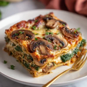 Healthy Mushroom & Spinach Lasagna