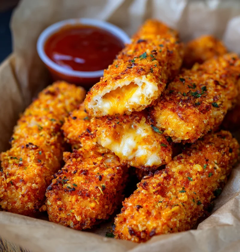 Hot Cheeto Mozzarella Sticks