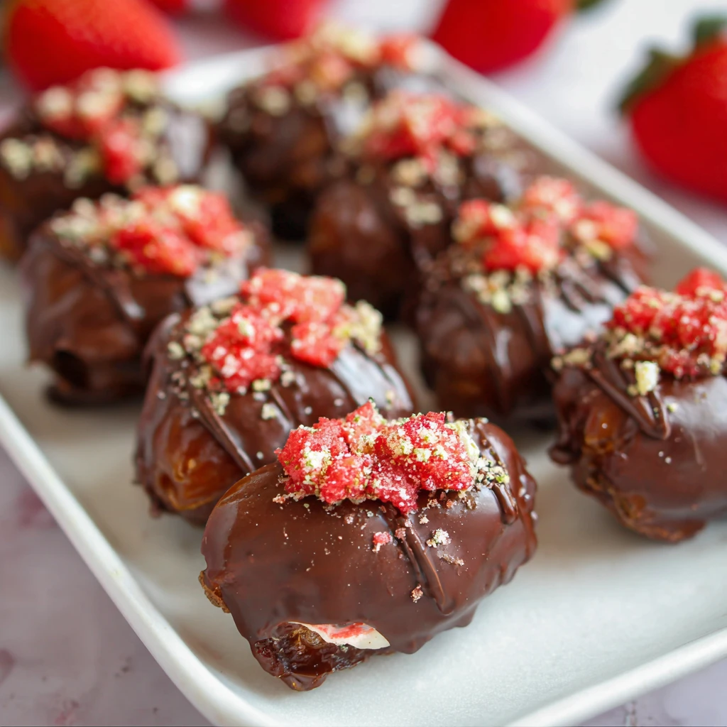 How To Make Vegan Strawberry Cream Stuffed Dates Dipped in Chocolate