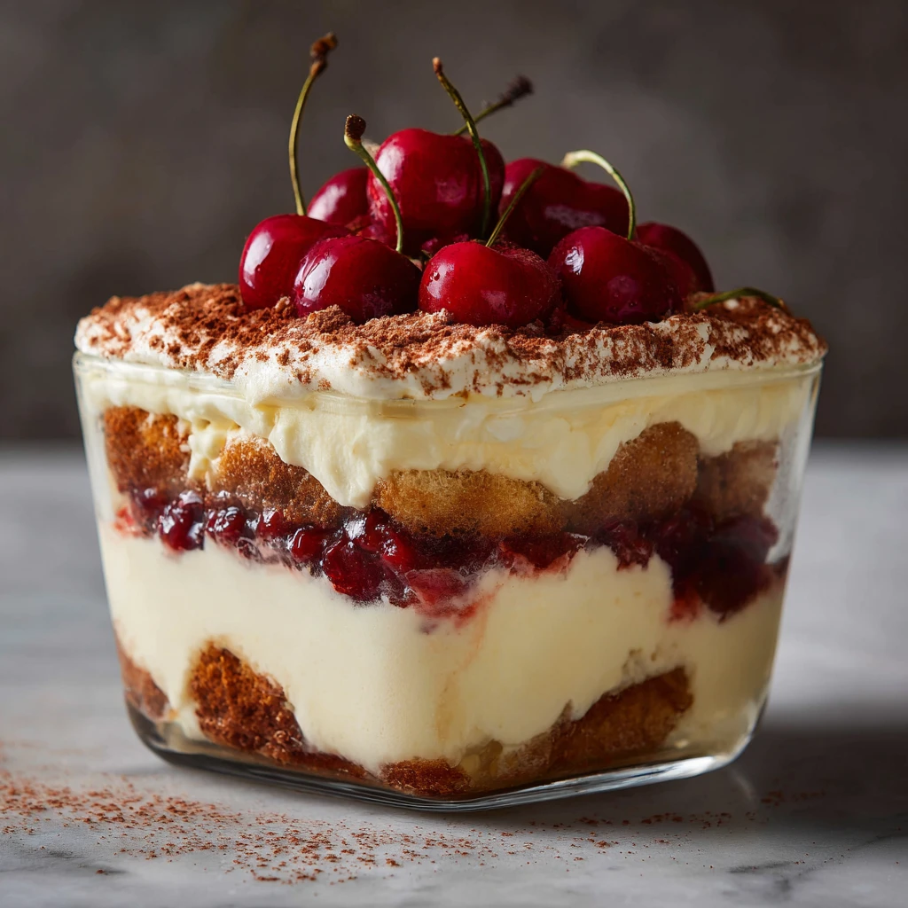 Irresistible Cherry Amaretto Tiramisu : Creamy, Boozy & Decadent