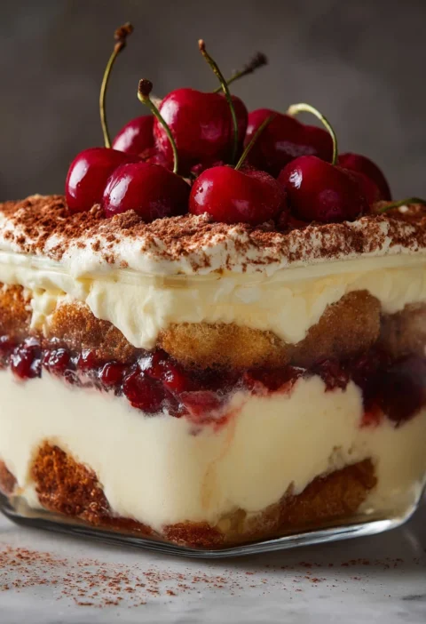 Irresistible Cherry Amaretto Tiramisu Creamy Boozy Decadent