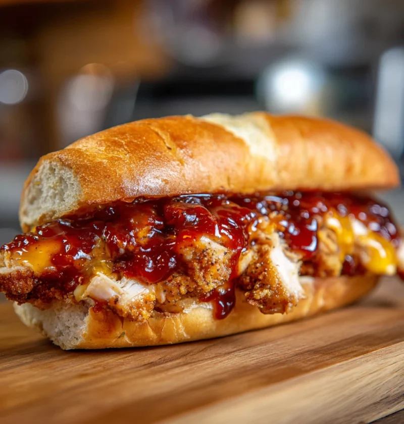 Juicy Chicken Chopped Sandwich Topped Creamy Alabama Bbq