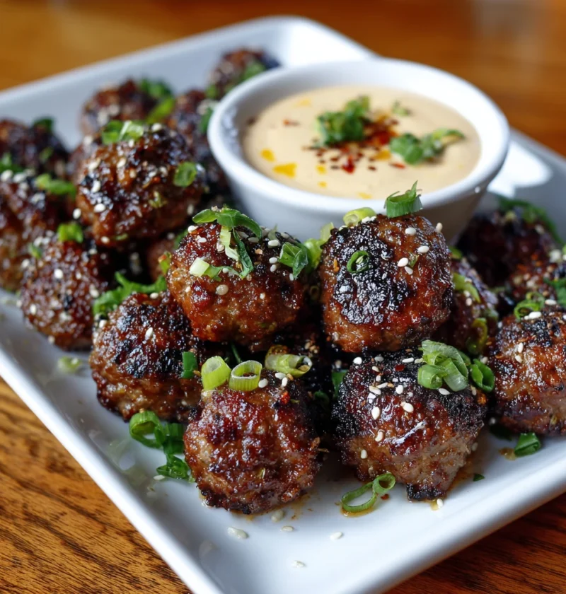 Korean Bbq Meatballs Spicy Mayo Dip