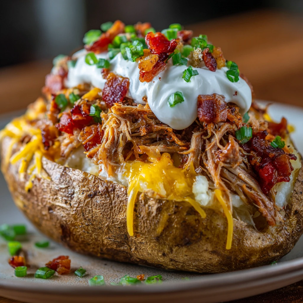 Loaded Baked Potato with Pulled Pork
