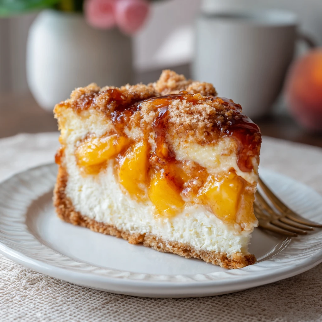 Peach Cobbler Fresh Cheesecake