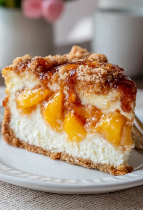 Peach Cobbler Fresh Cheesecake