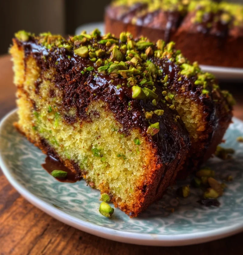 Pistachio Chocolate Semolina Cake