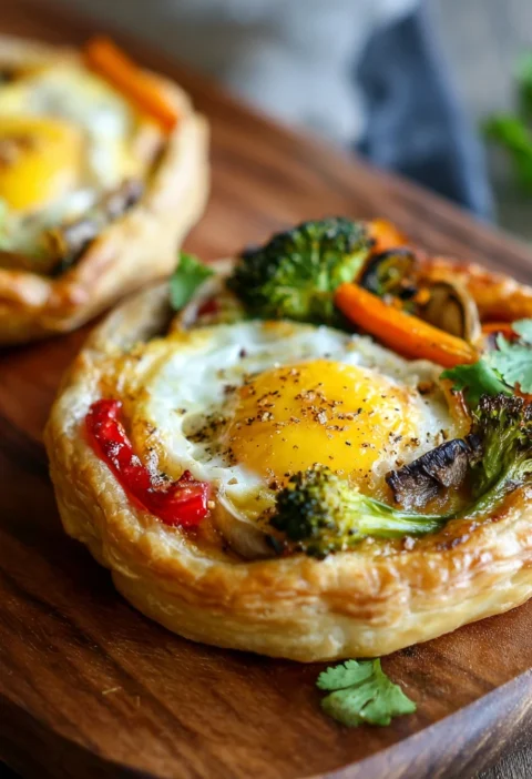 Puff Pastry Egg Tarts Veggies Recipe