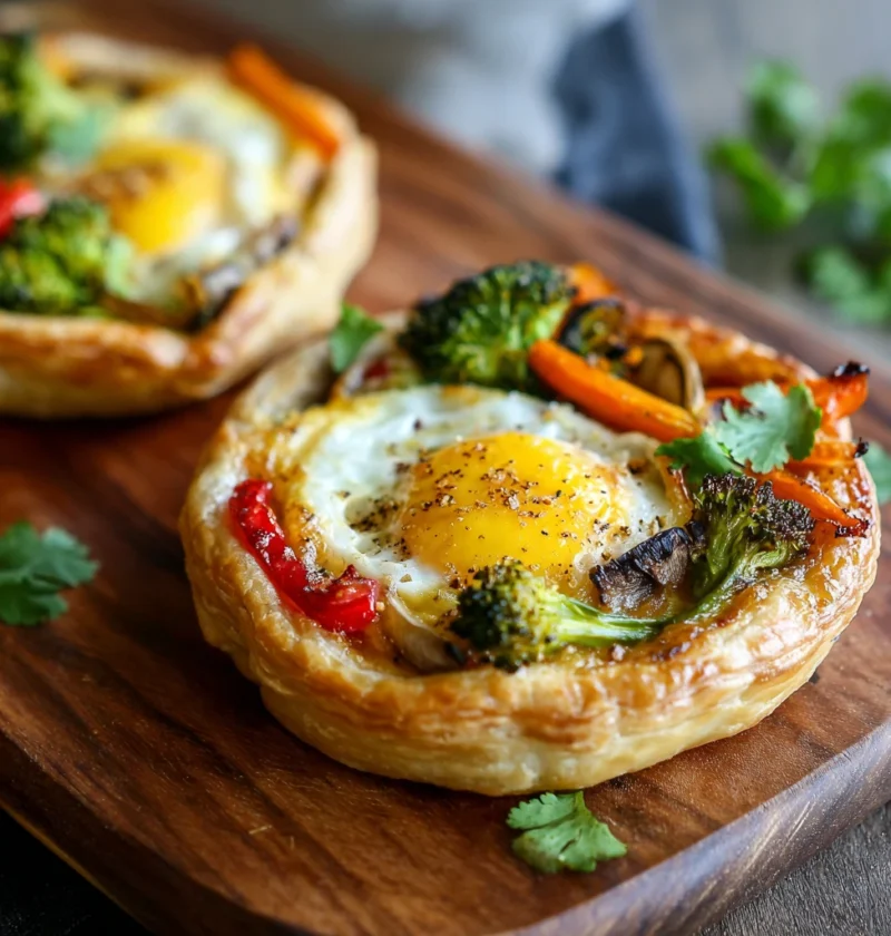 Puff Pastry Egg Tarts Veggies Recipe