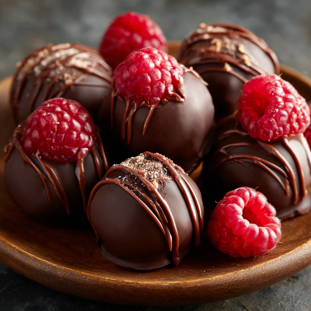 Quick and easy recipes for Snacks : Chocolate Raspberry Bites