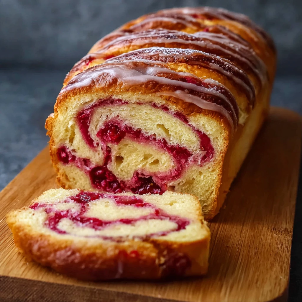 Raspberry Swirl Brioche Loaf is a Showstopper Of a Bake