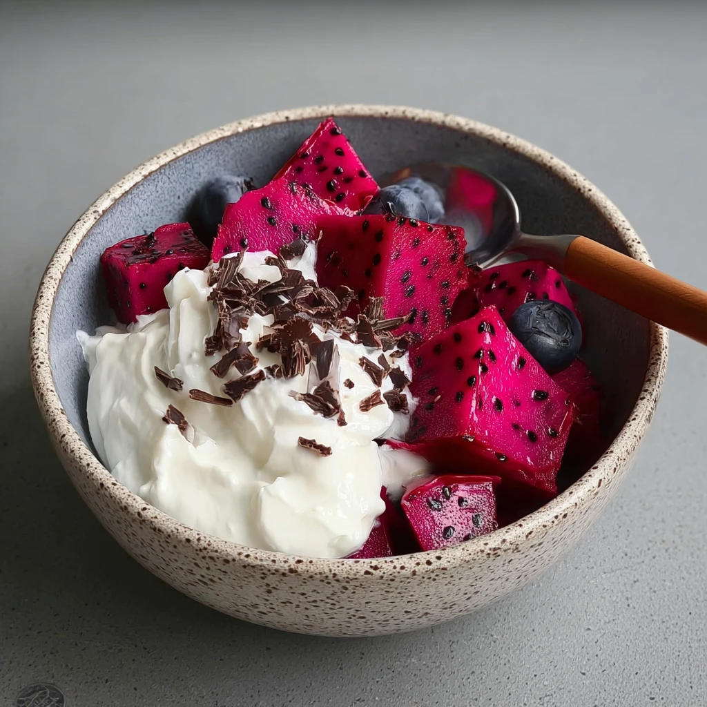Red Dragon Fruit with Greek Yogurt