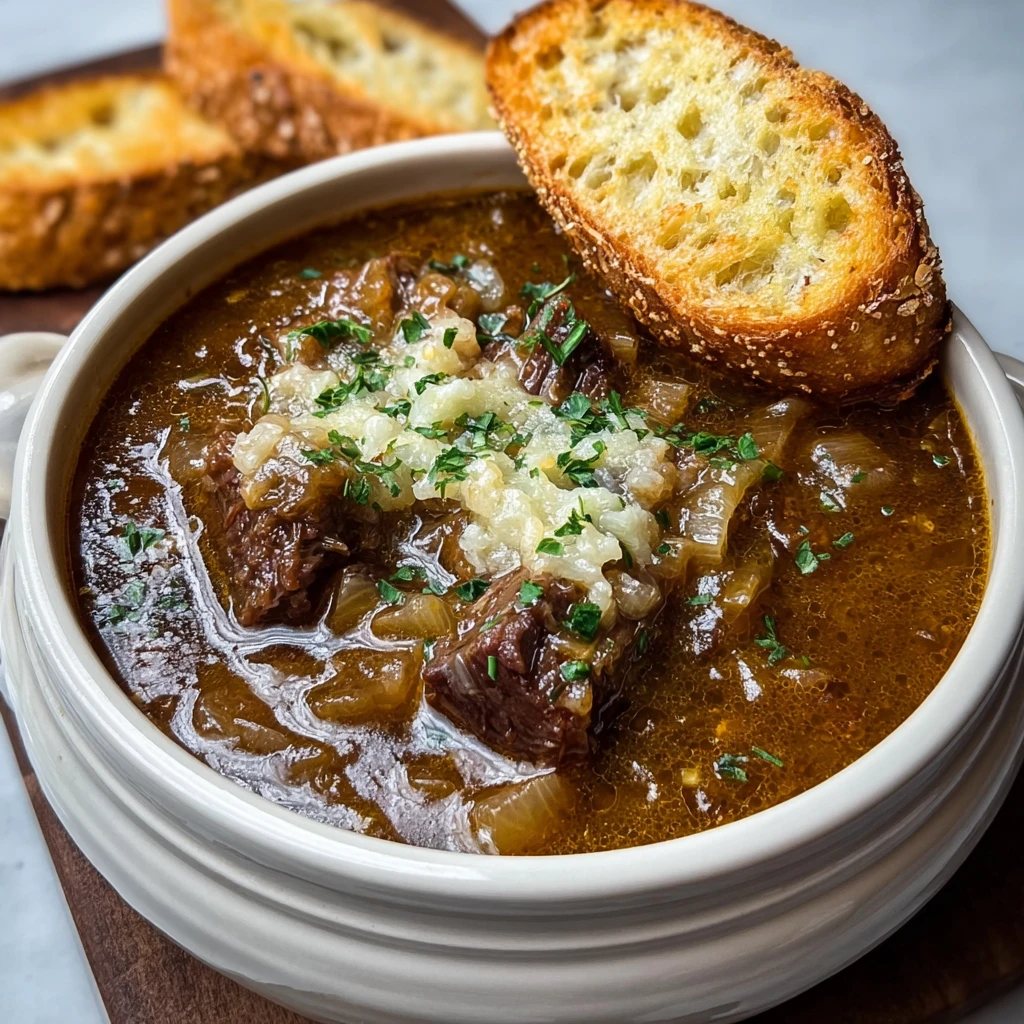 Rich and Comforting French Onion Beef Short Rib Soup