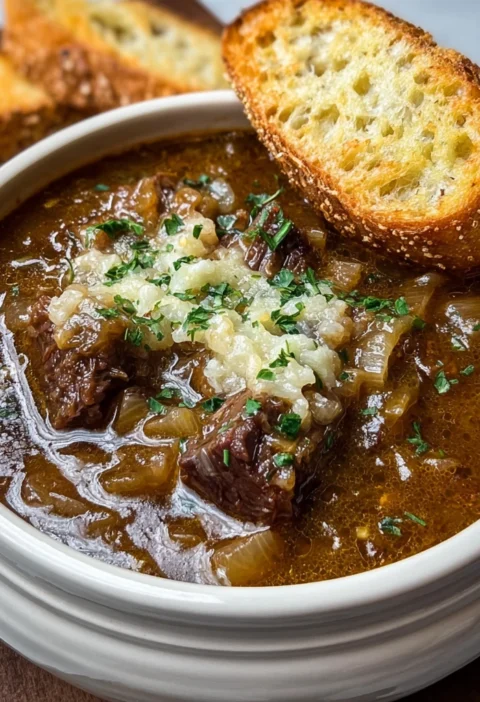 Rich Comforting French Onion Beef Short Rib Soup