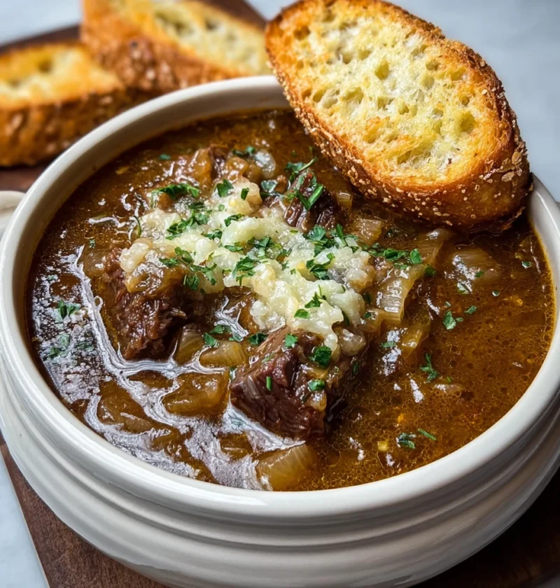 Rich Comforting French Onion Beef Short Rib Soup