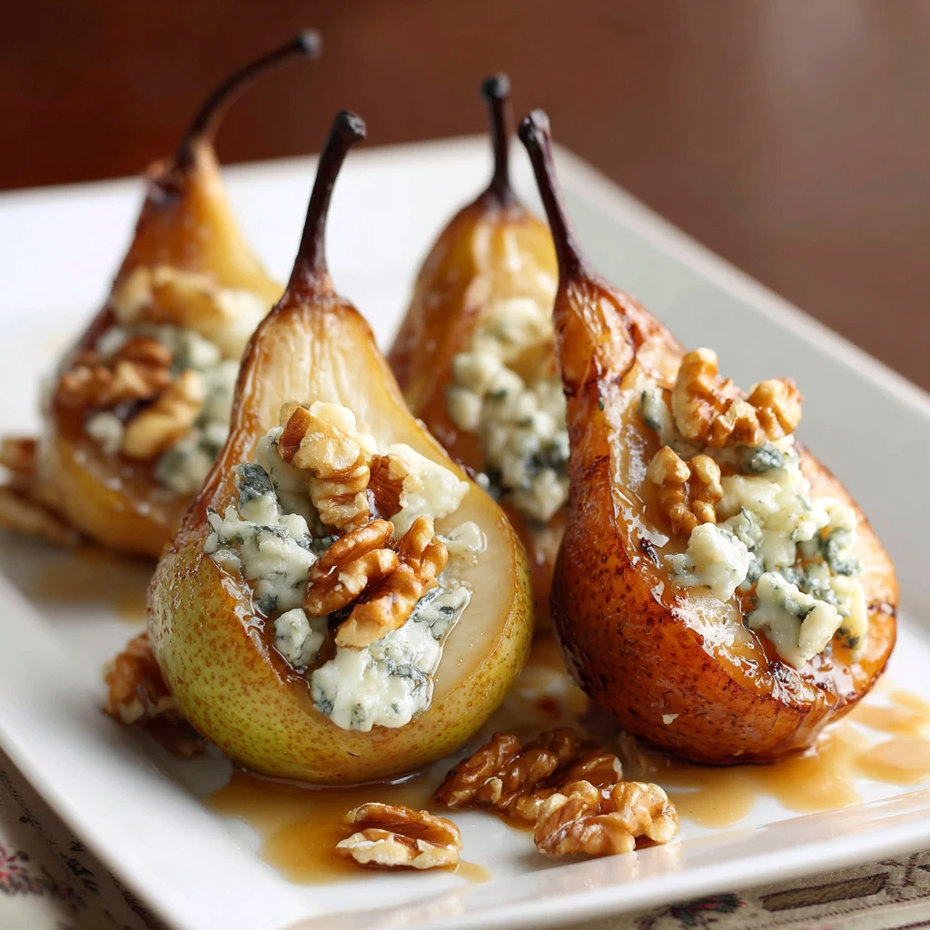 Roasted Pears with Blue Cheese & Walnuts : Sweet & Savory Perfection