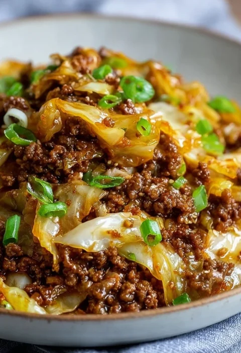 Savory Low Carb Mongolian Ground Beef Cabbage Better